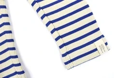 Petit Piao deep cobalt/dark off white stribede leggings modal